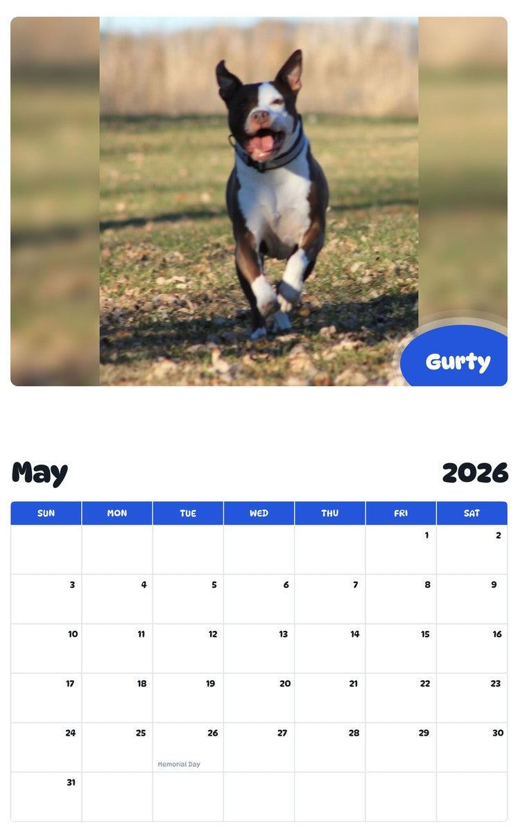 2026 - 2027 Gurty - Pawidols Pet Calendar