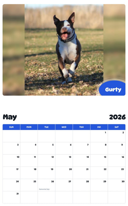 2026 - 2027 Gurty - Pawidols Pet Calendar