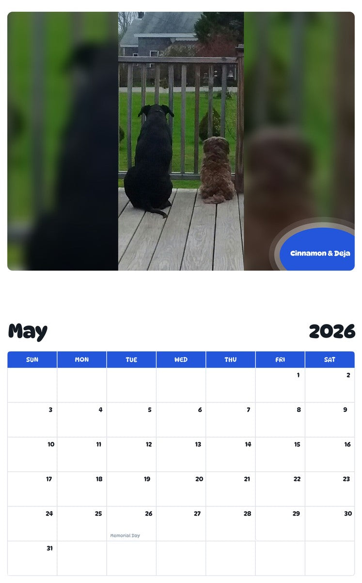 2026 - 2027 Cinnamon & Deja - Pawidols Pet Calendar