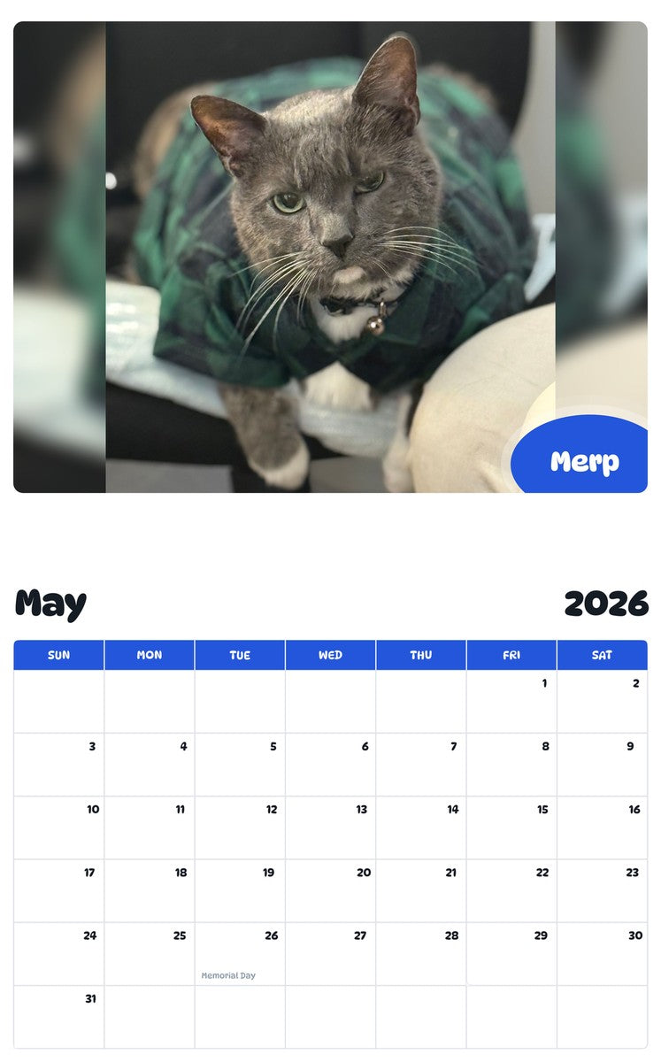 2026 - 2027 Merp - Pawidols Pet Calendar