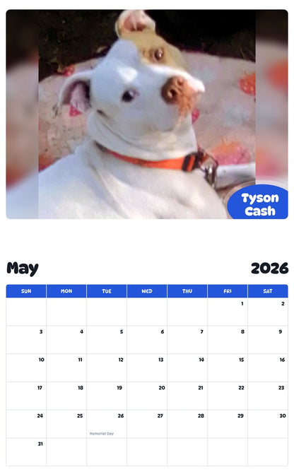 2026 - 2027 Tyson Cash - Pawidols Pet Calendar