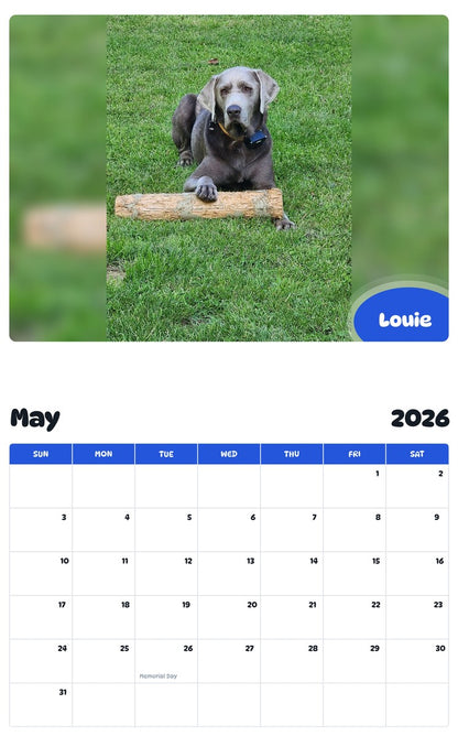 2026 - 2027 Louie - Pawidols Pet Calendar