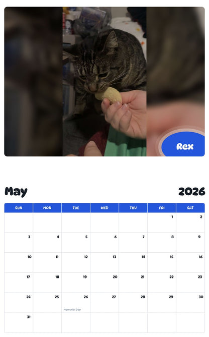 2026 - 2027 Rex - Pawidols Pet Calendar