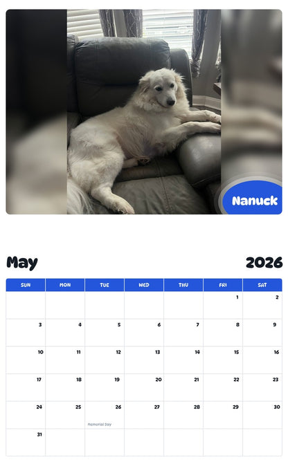 2026 - 2027 Nanuck - Pawidols Pet Calendar