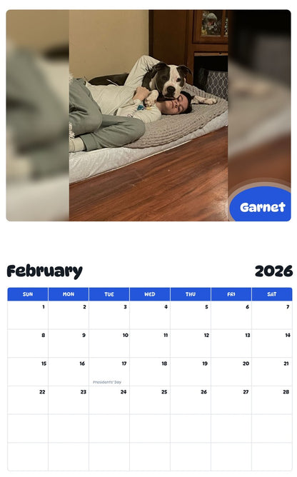 October 2025 - September 2026 Garnet - Pawidols Pet Calendar