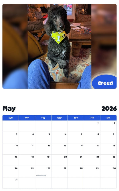 2026 - 2027 Creed - Pawidols Pet Calendar