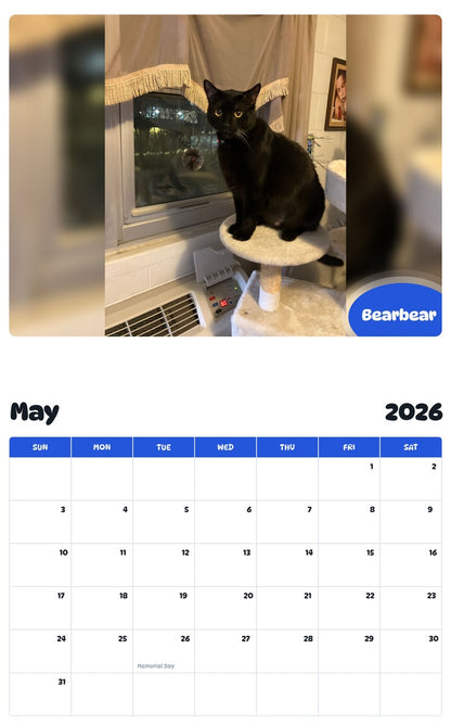 2026 - 2027 Bearbear - Pawidols Pet Calendar