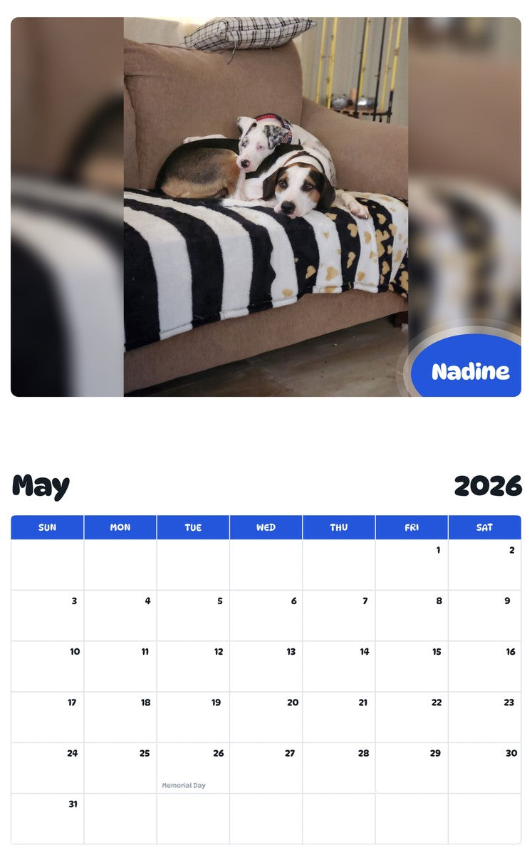 2026 - 2027 Nadine - Pawidols Pet Calendar