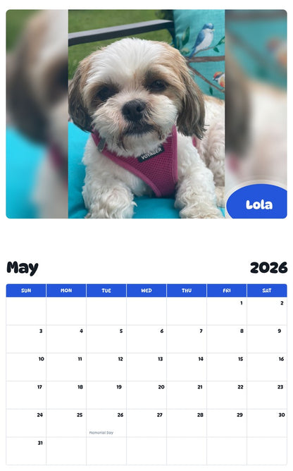 2026 - 2027 Lola - Pawidols Pet Calendar