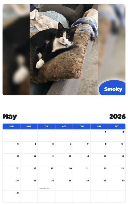 2026 - 2027 Smoky - Pawidols Pet Calendar