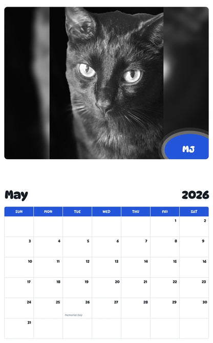 2026 - 2027 MJ - Pawidols Pet Calendar