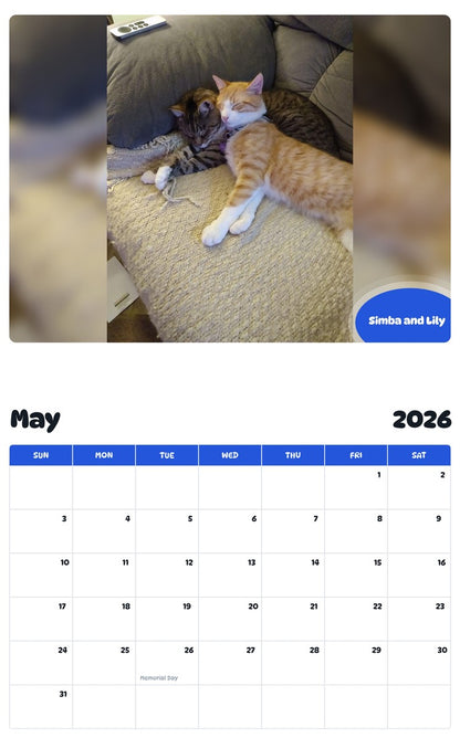 2026 - 2027 Simba and Lily - Pawidols Pet Calendar