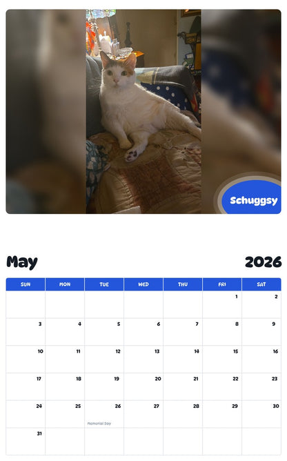 2026 - 2027 Schuggsy - Pawidols Pet Calendar