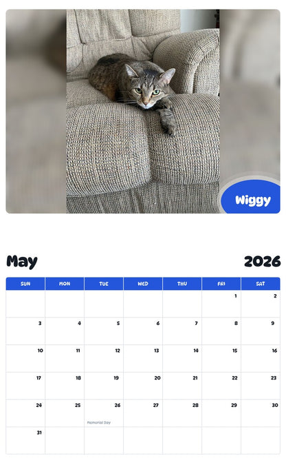 2026 - 2027 Wiggy - Pawidols Pet Calendar