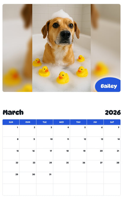 November 2025 - October 2026 Bailey - Pawidols Pet Calendar