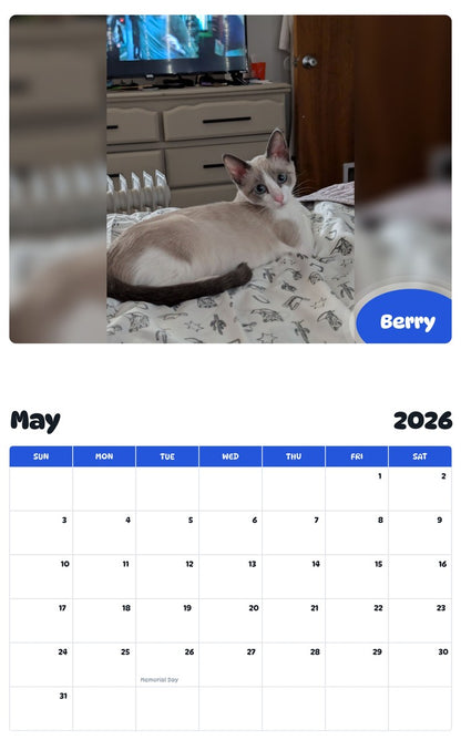 2026 - 2027 Berry - Pawidols Pet Calendar