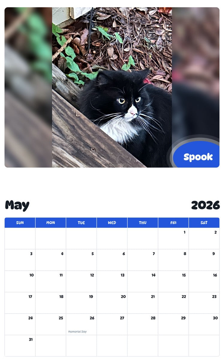 2026 - 2027 Spook - Pawidols Pet Calendar