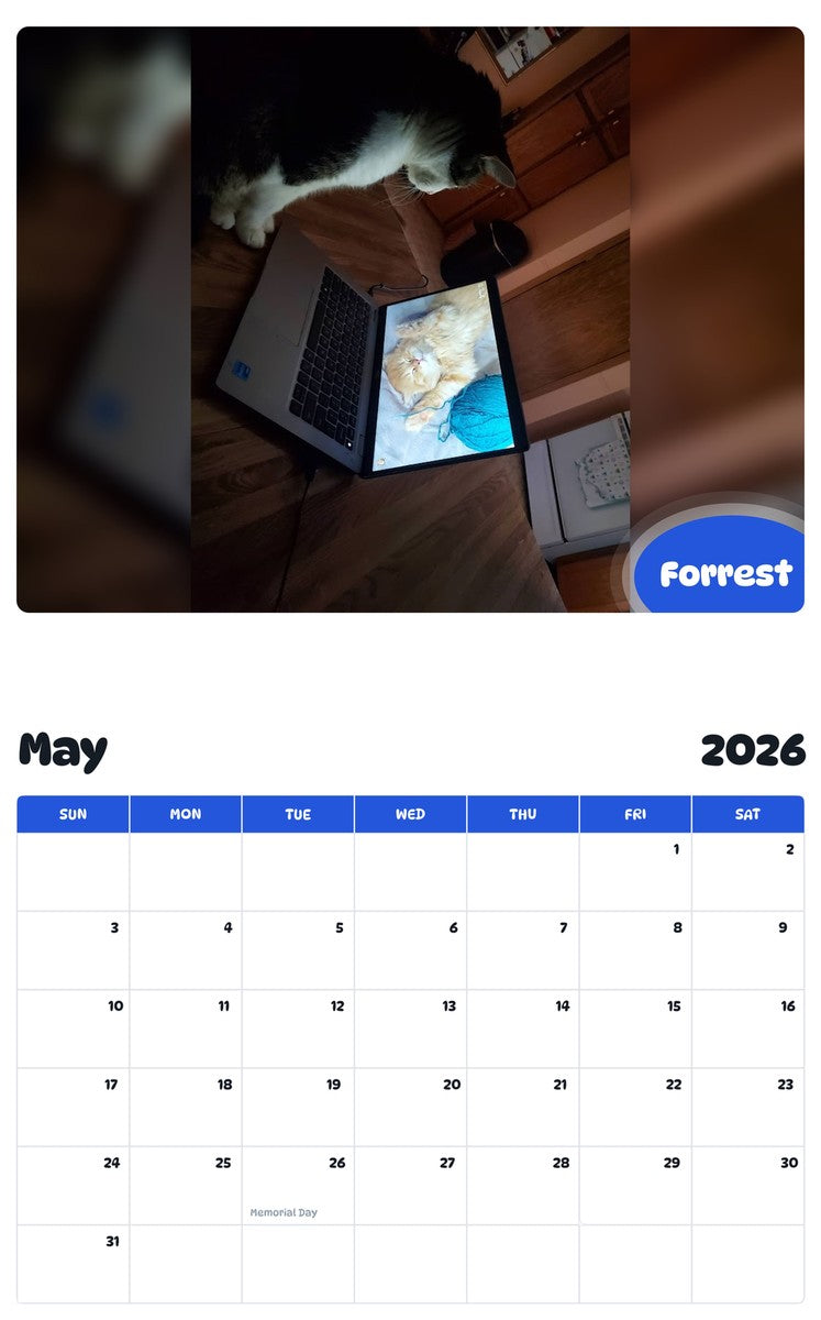 2026 - 2027 Forrest - Pawidols Pet Calendar