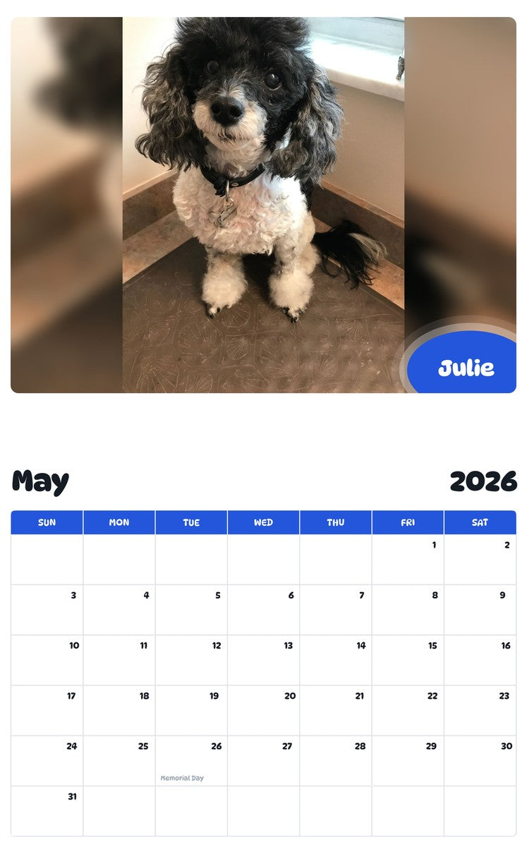 2026 - 2027 Julie - Pawidols Pet Calendar
