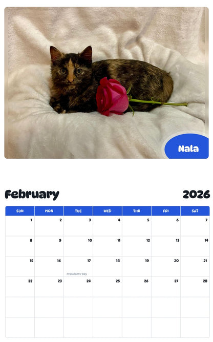 October 2025 - September 2026 Nala - Pawidols Pet Calendar