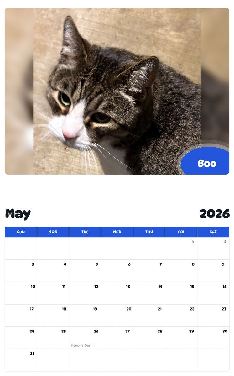 2026 - 2027 Boo - Pawidols Pet Calendar