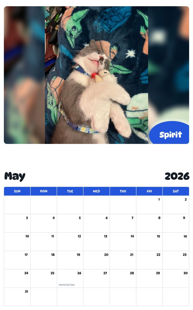 2026 - 2027 Spirit - Pawidols Pet Calendar