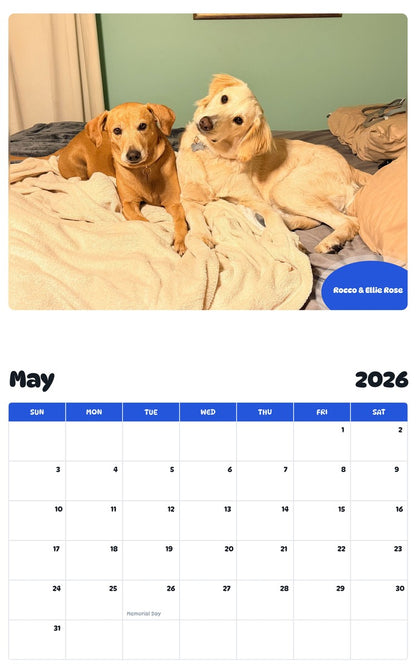 2026 - 2027 Rocco & Ellie Rose - Pawidols Pet Calendar