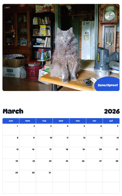 November 2025 - October 2026 Zeno/Sprout - Pawidols Pet Calendar