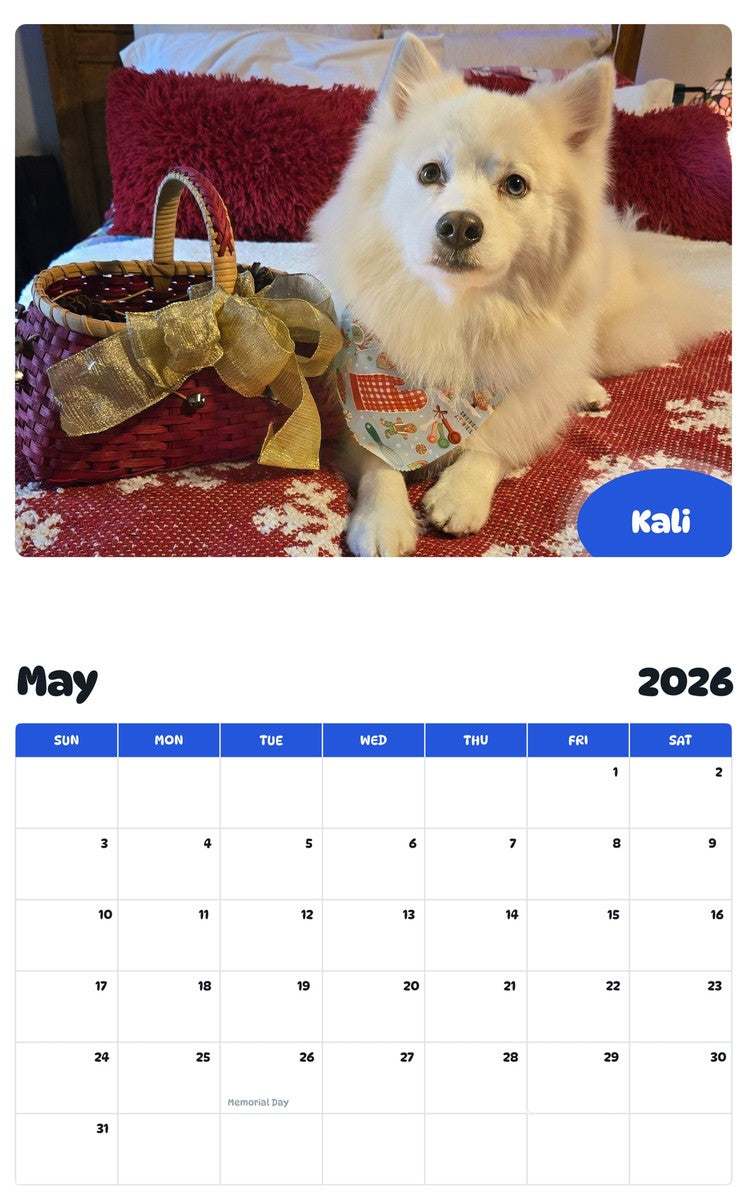 2026 - 2027 Kali - Pawidols Pet Calendar