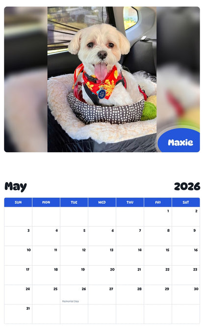 2026 - 2027 Maxie - Pawidols Pet Calendar