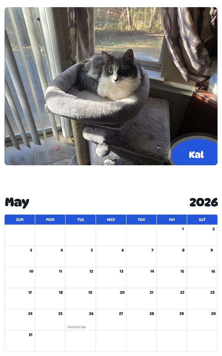 2026 - 2027 Kal - Pawidols Pet Calendar