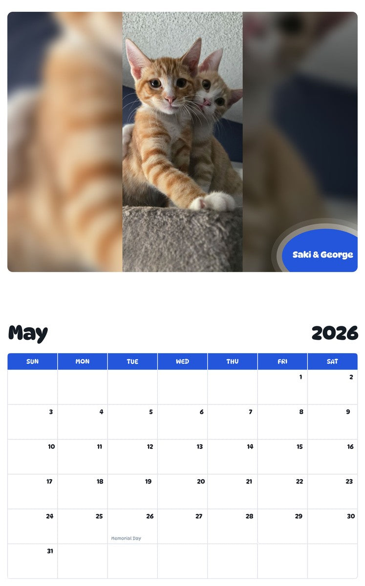 2026 - 2027 Saki & George - Pawidols Pet Calendar