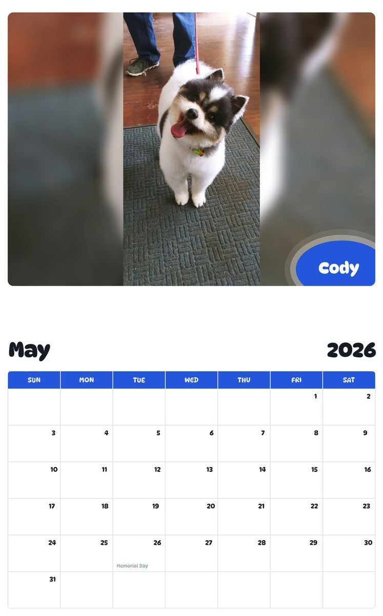 2026 - 2027 Cody - Pawidols Pet Calendar
