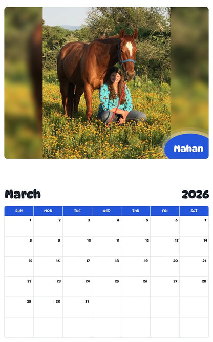 November 2025 - October 2026 Mahan - Pawidols Pet Calendar