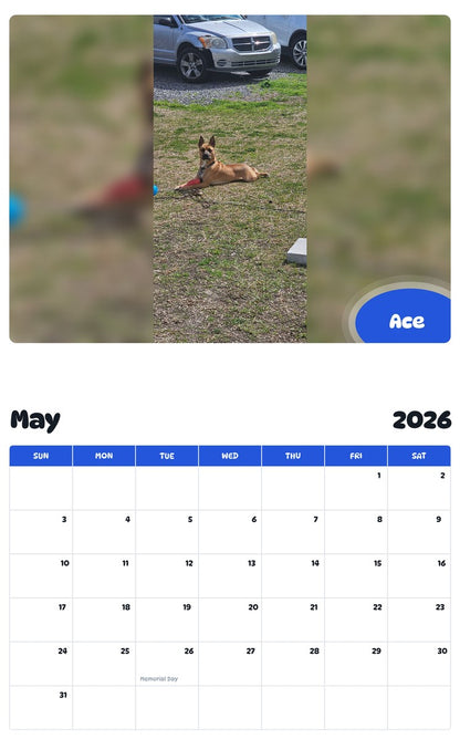 2026 - 2027 Ace - Pawidols Pet Calendar