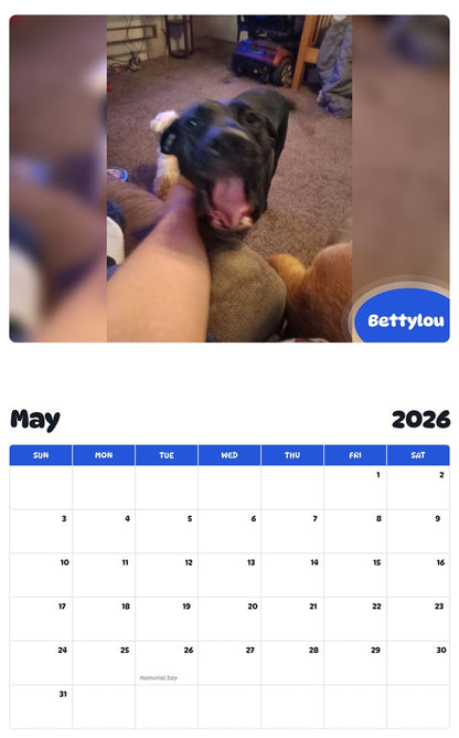 2026 - 2027 Bettylou - Pawidols Pet Calendar