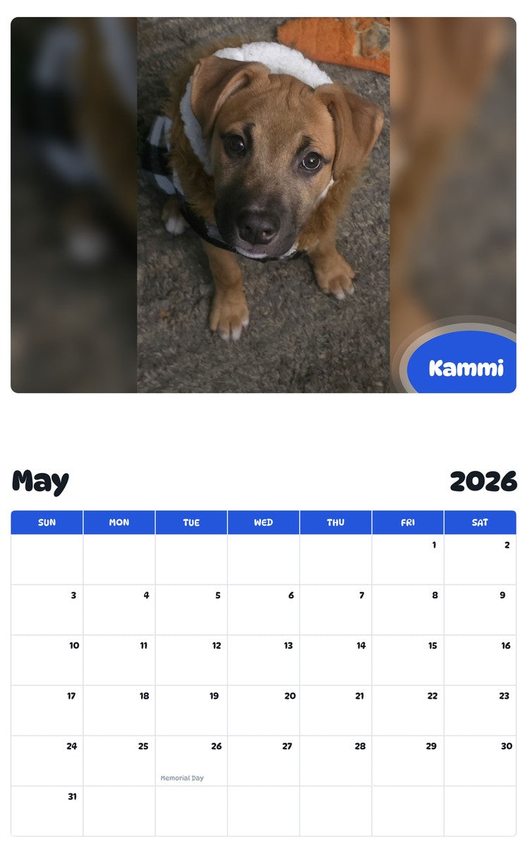 2026 - 2027 Kammi - Pawidols Pet Calendar