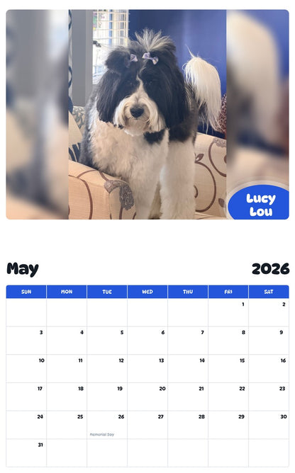2026 - 2027 Lucy Lou - Pawidols Pet Calendar