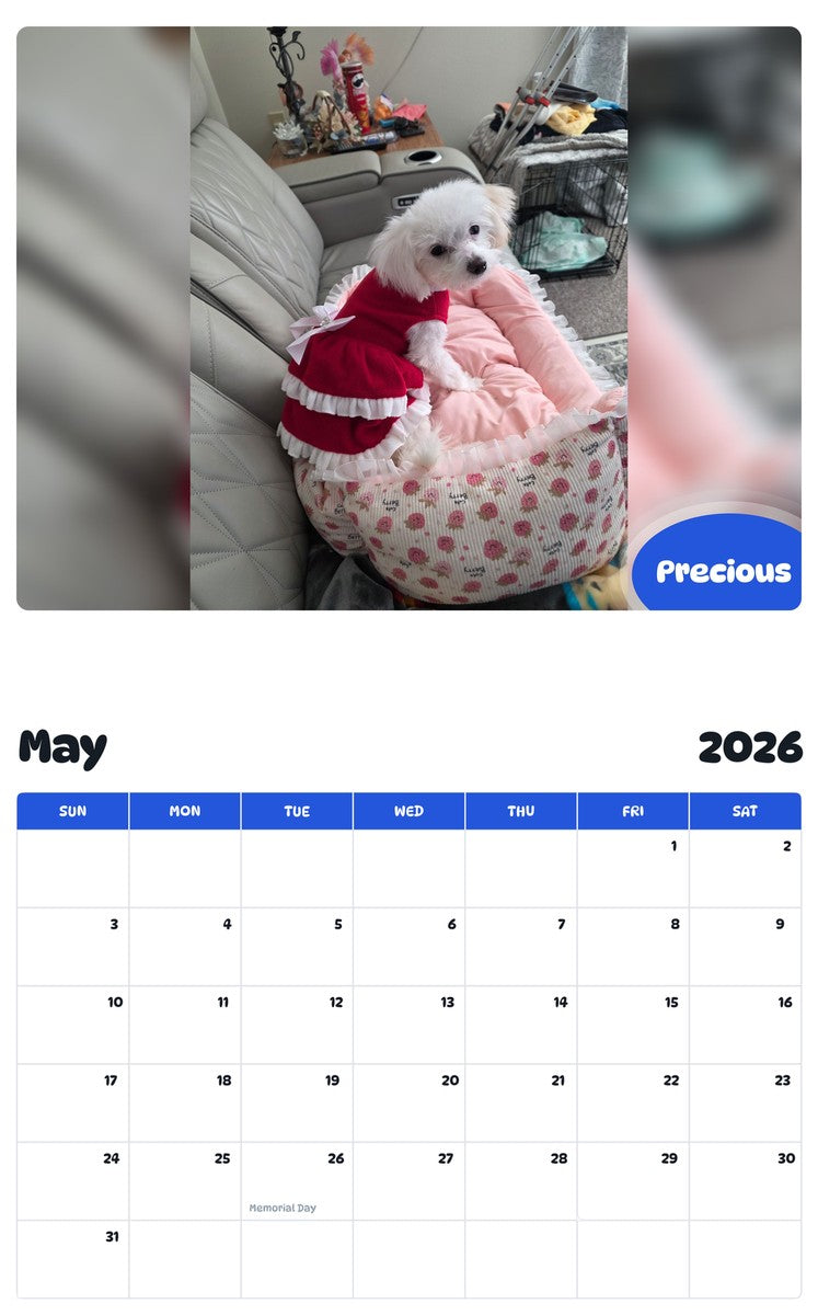 2026 - 2027 Precious - Pawidols Pet Calendar