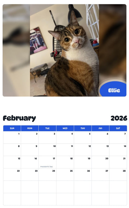 October 2025 - September 2026 Ellie - Pawidols Pet Calendar