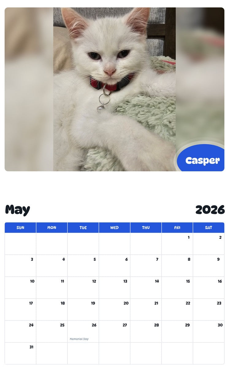 2026 - 2027 Casper - Pawidols Pet Calendar