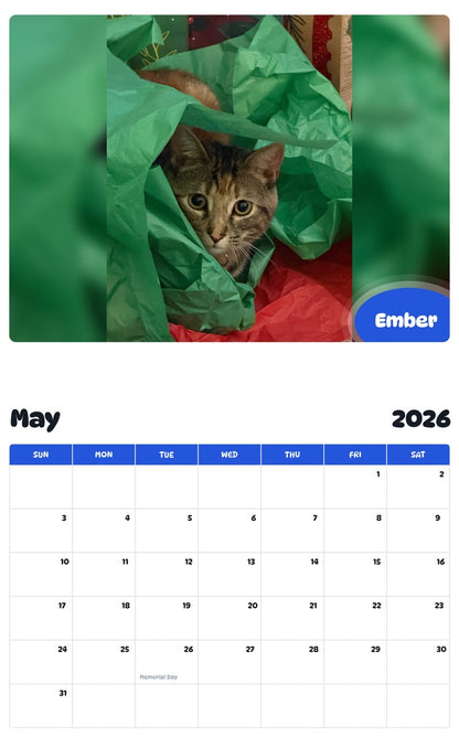 2026 - 2027 Ember - Pawidols Pet Calendar
