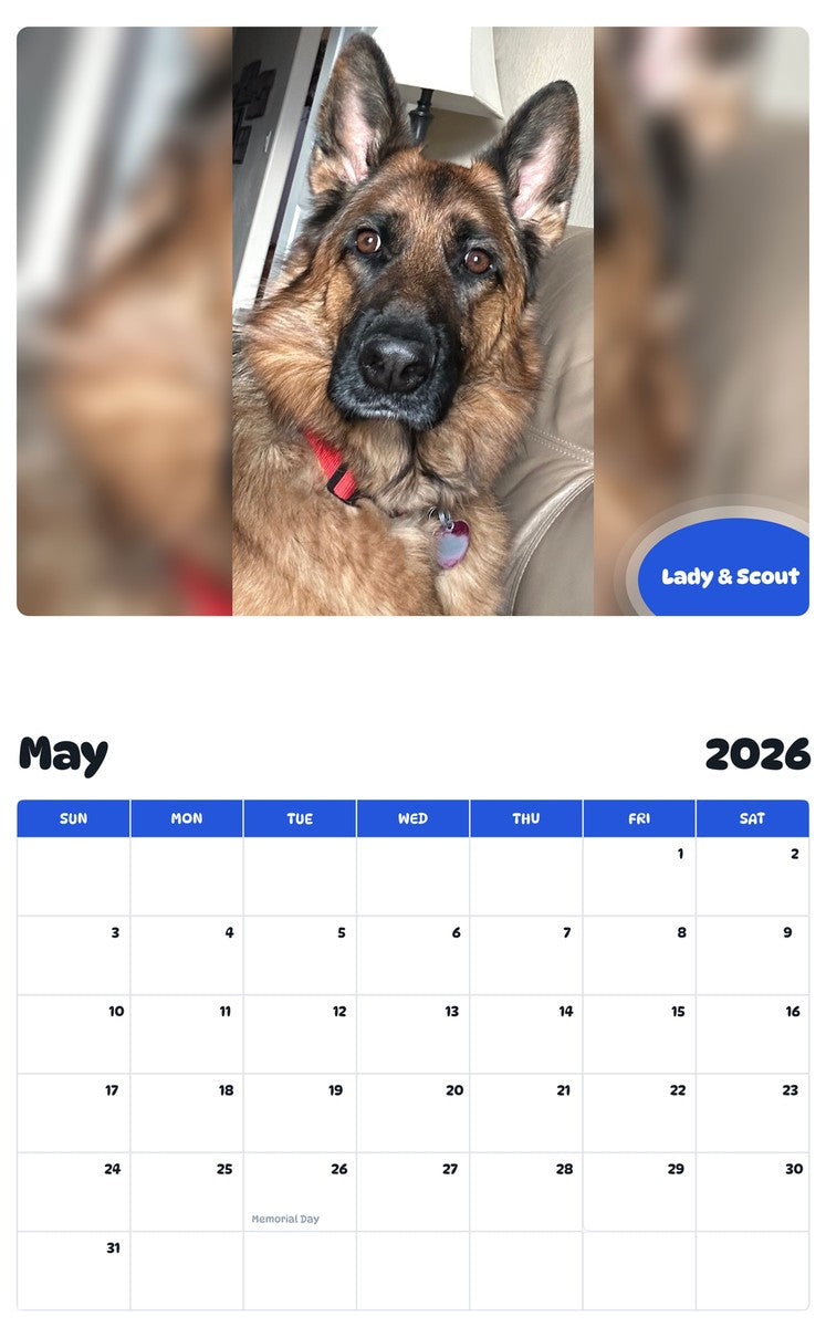 2026 - 2027 Lady & Scout - Pawidols Pet Calendar