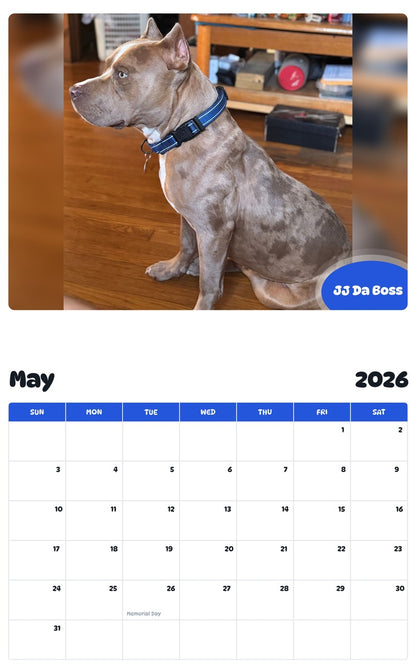 2026 - 2027 JJ Da Boss - Pawidols Pet Calendar