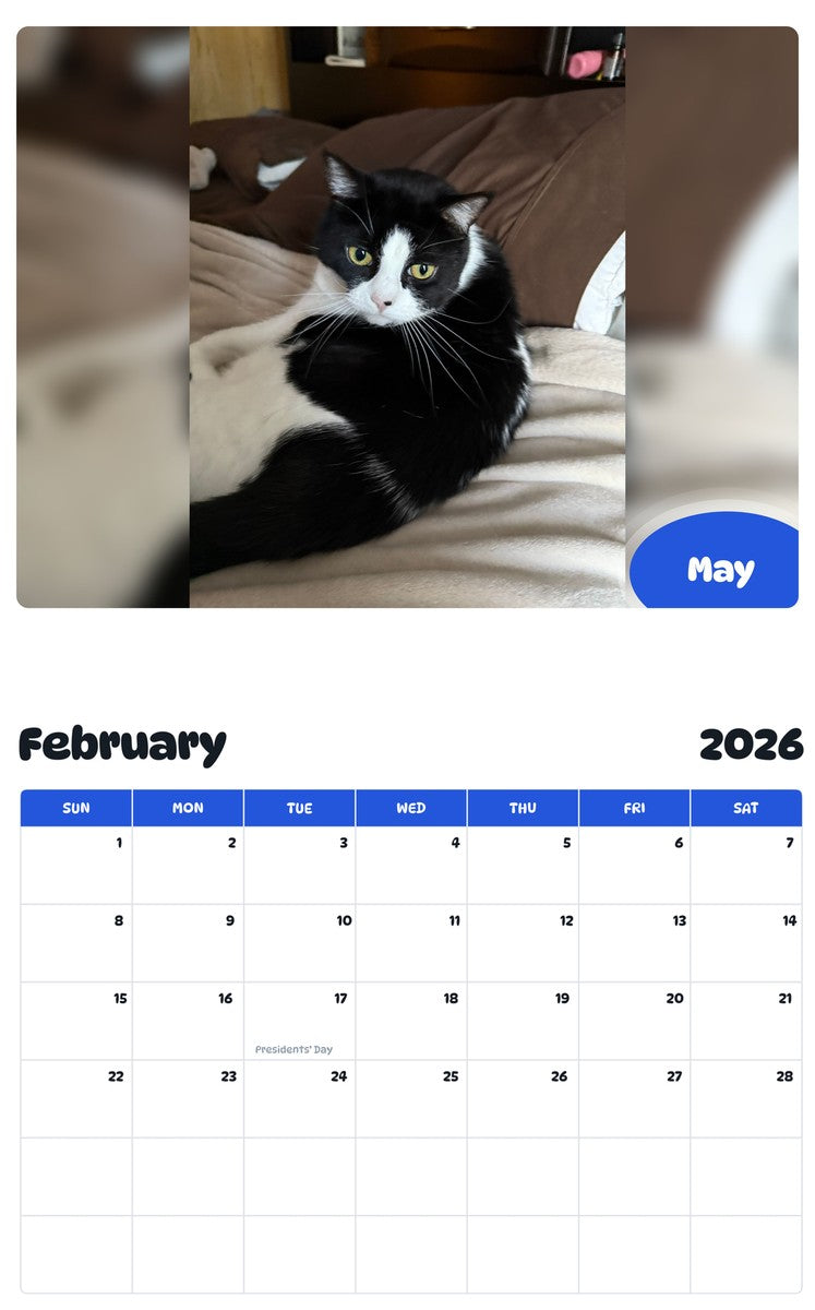 October 2025 - September 2026 May - Pawidols Pet Calendar