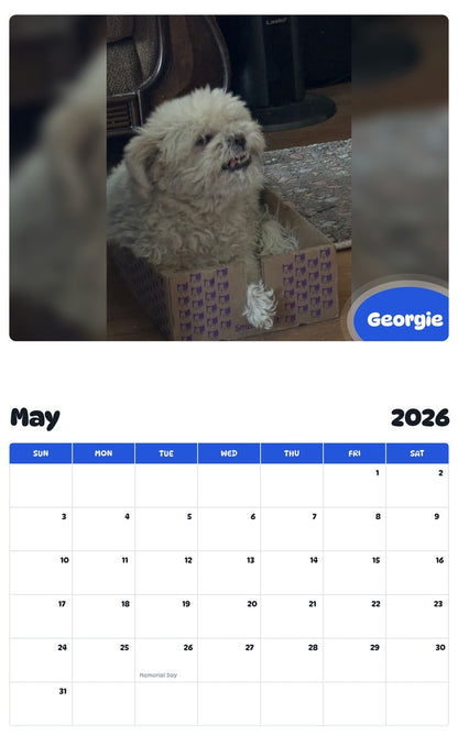 2026 - 2027 Georgie - Pawidols Pet Calendar