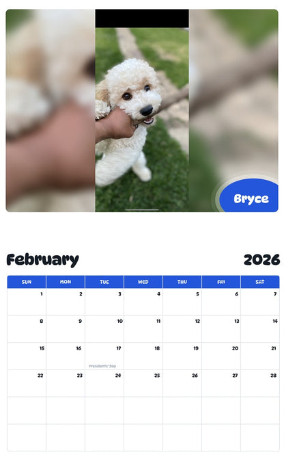 October 2025 - September 2026 Bryce - Pawidols Pet Calendar
