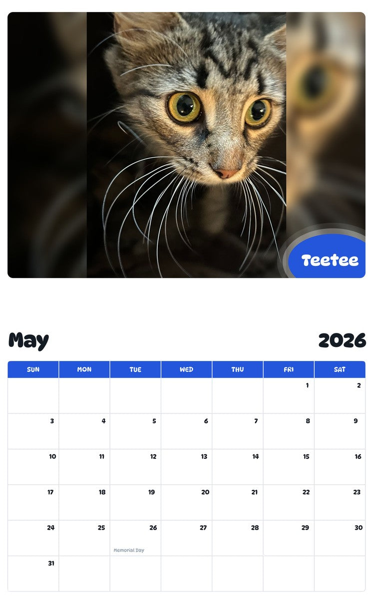 2026 - 2027 Teetee - Pawidols Pet Calendar