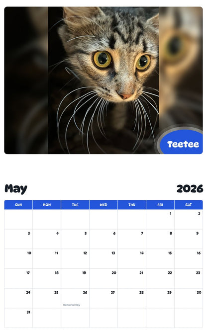 2026 - 2027 Teetee - Pawidols Pet Calendar