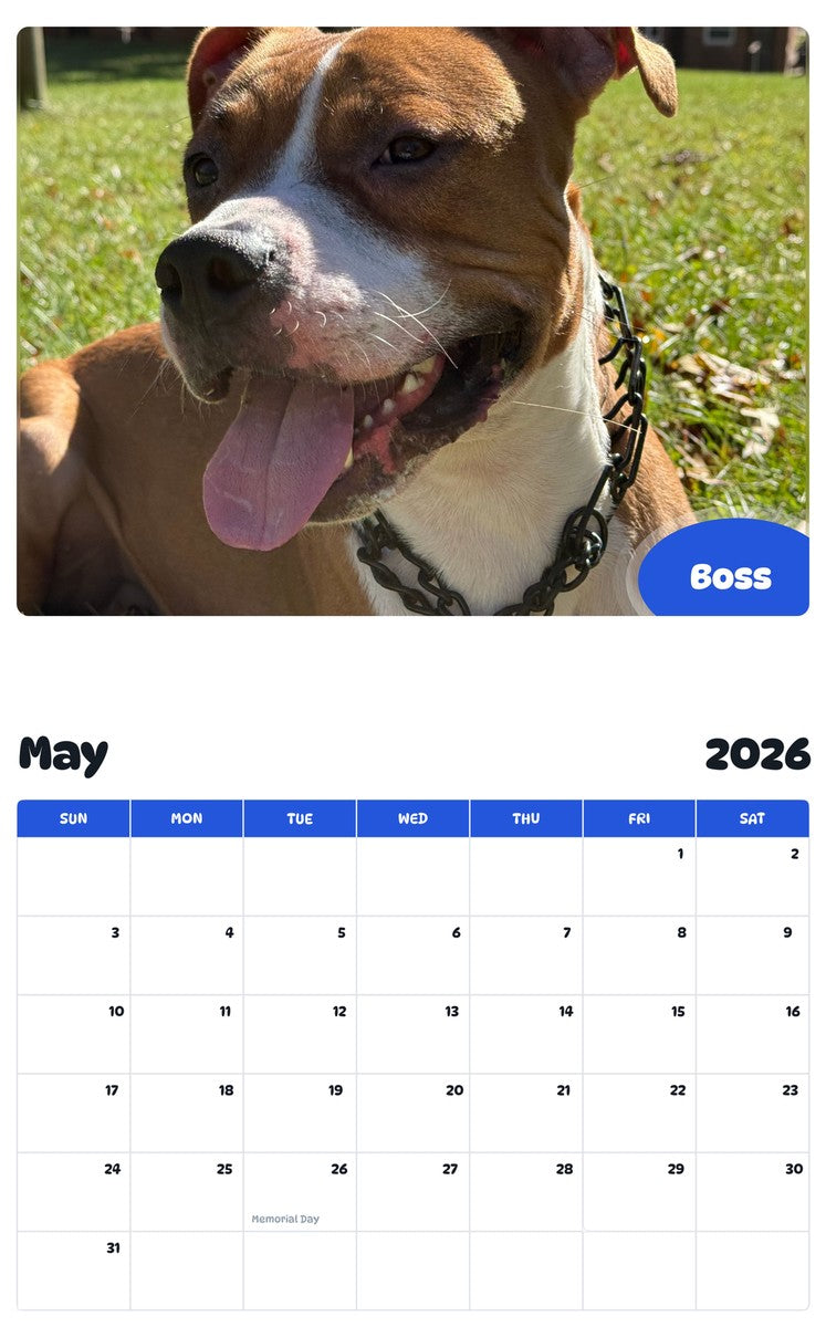 2026 - 2027 Boss - Pawidols Pet Calendar